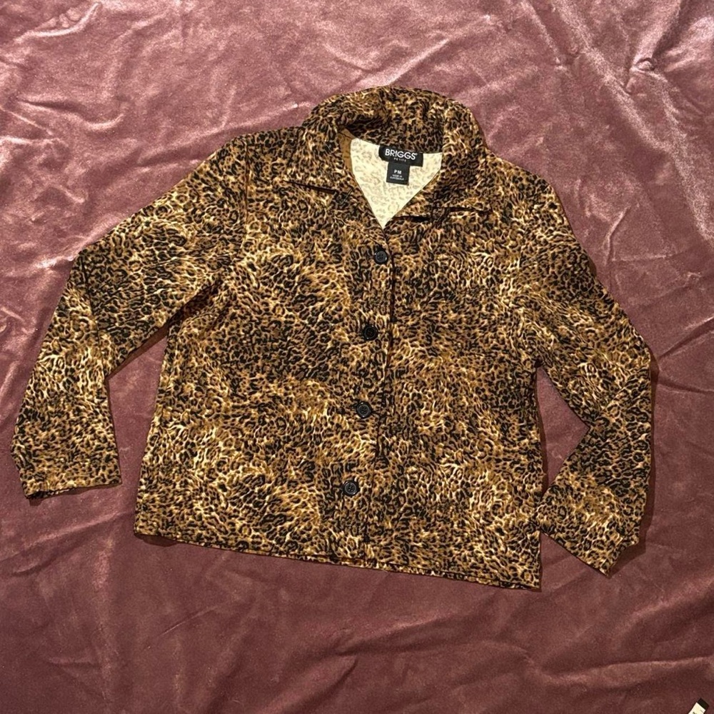 90s Briggs petite medium Cheetah print casual jacket